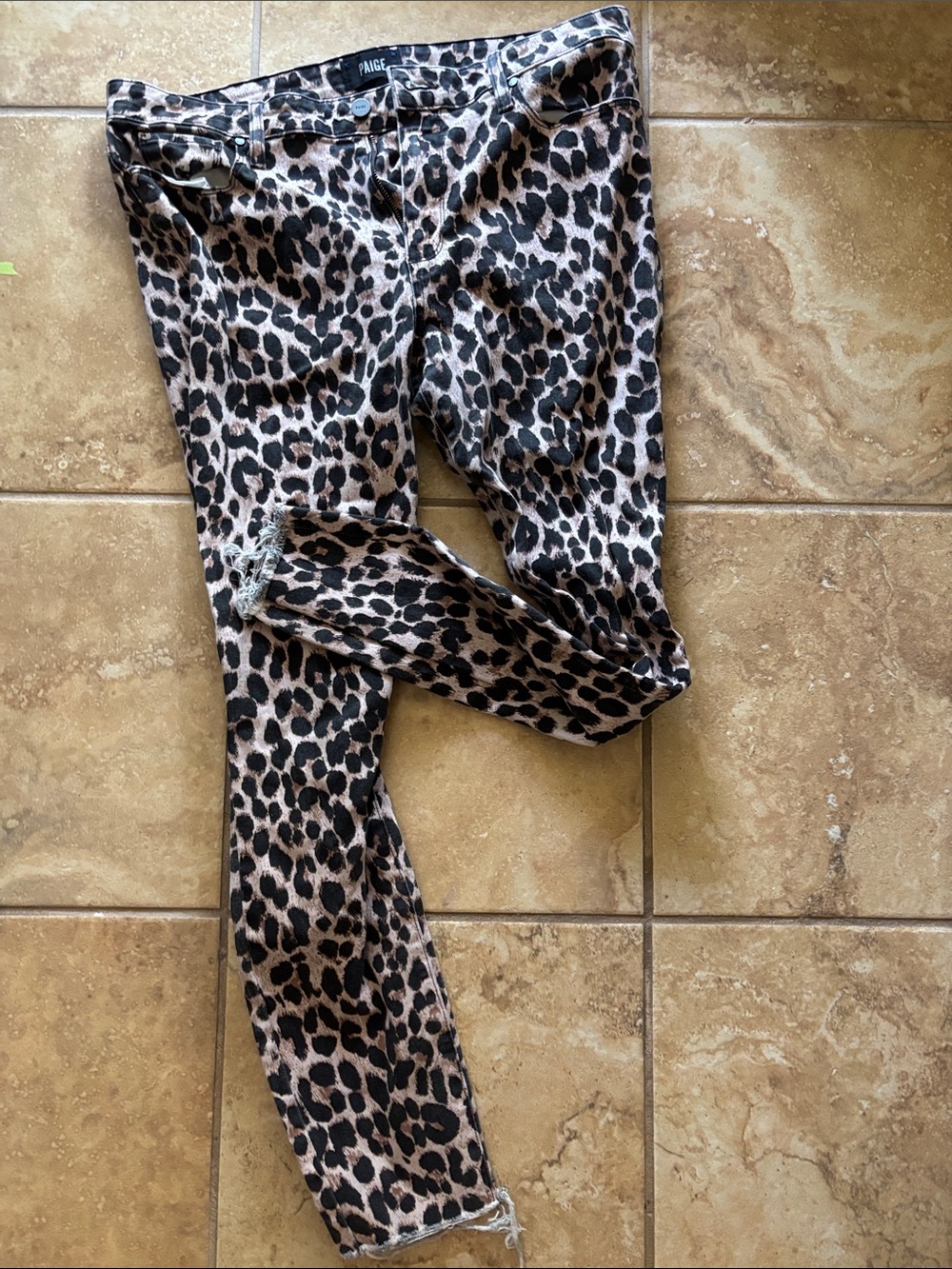 PAIGE Leopard Print Ankle Jeans - Black & Light Pink Tuscan Mom Vibes